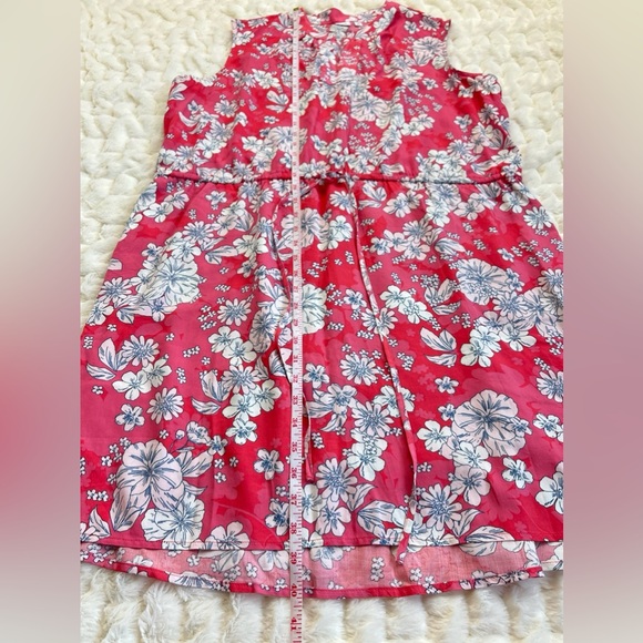GAP Women’s Tie Waist Dress In Rayon Coral Floral Print XXL - Picture 5 of 12